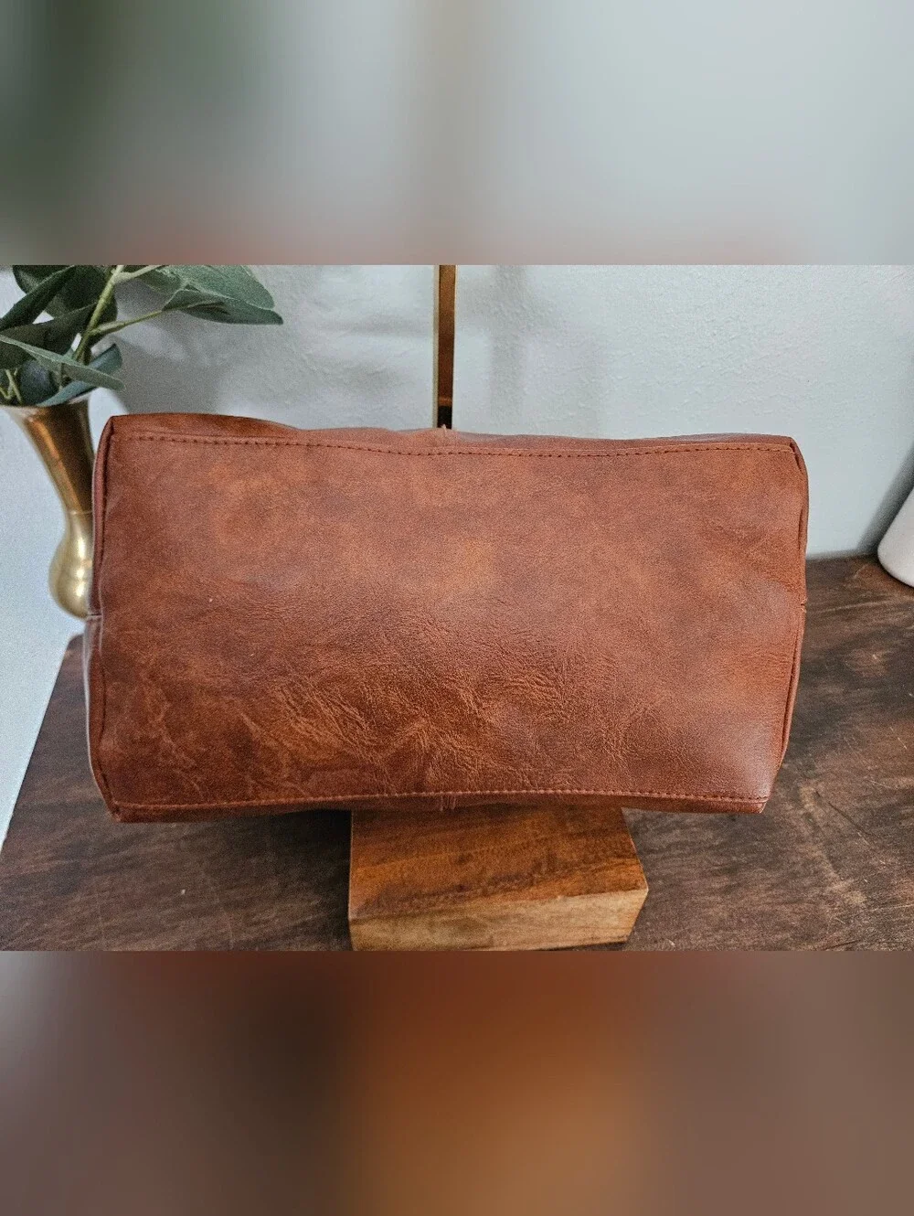 BUENO Sophisticated-Vintage-Preppy Inspired Style Cognac Crossbody/Hand Purse.
